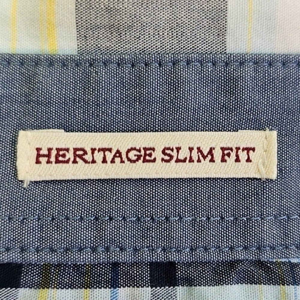 Original Penguin Mens XL Heritage Slim Fit Plaid Short Sleeve Button Down Shirt - Picture 8 of 10